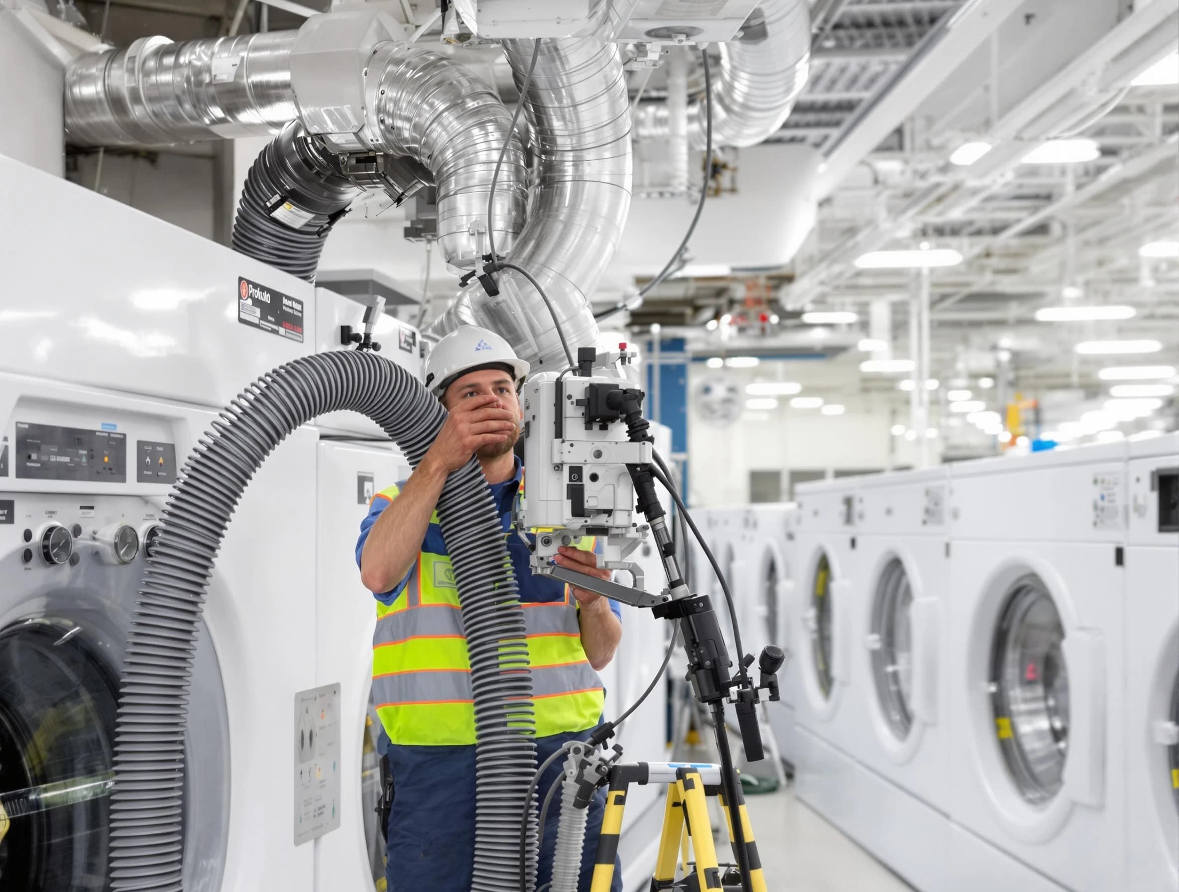 South Strabane Dryer Vent Cleaning team performing commercial-grade dryer vent cleaning at a business facility in South Strabane