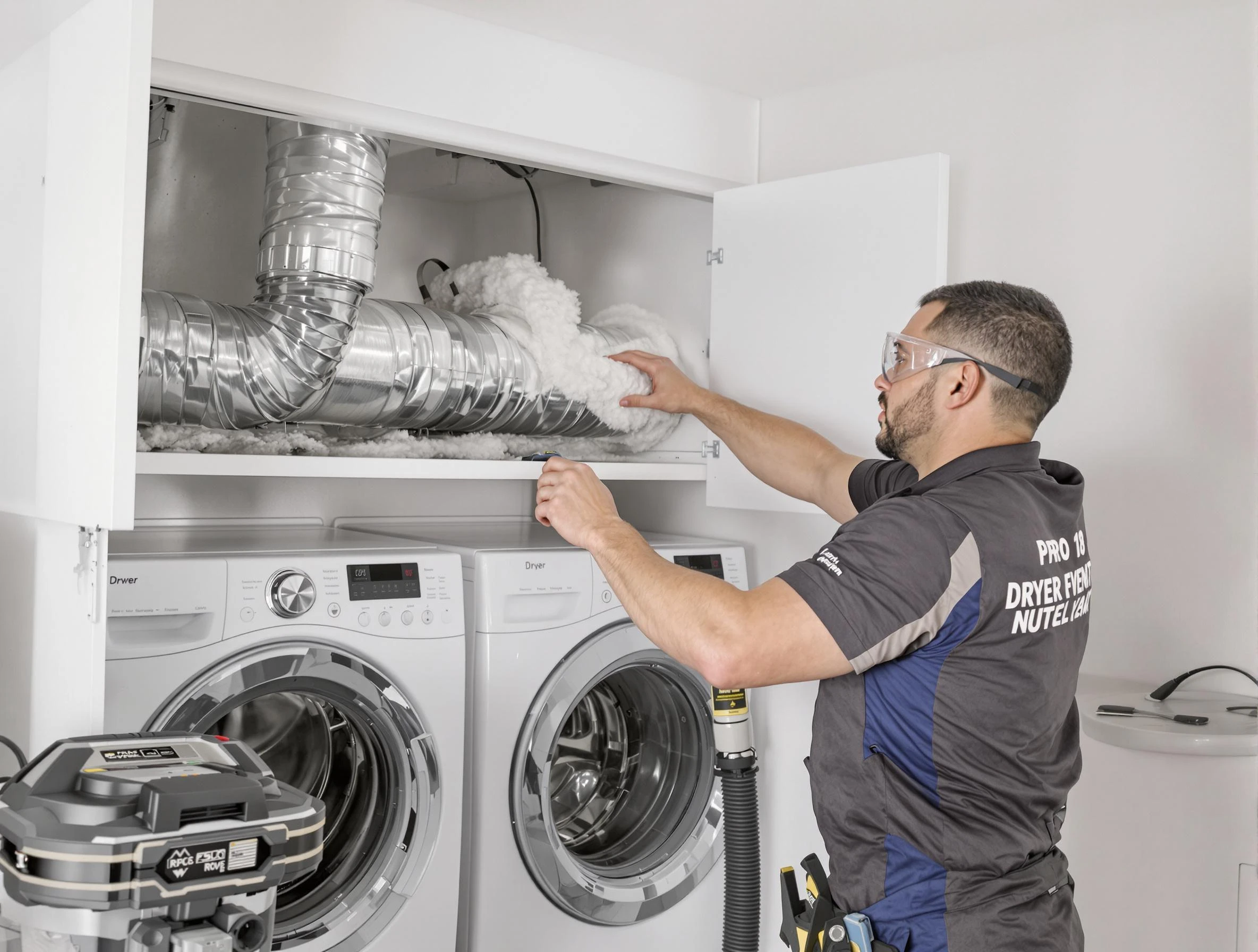 South Strabane Dryer Vent Cleaning certified technician performing specialized gas dryer vent cleaning in South Strabane